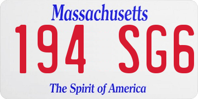 MA license plate 194SG6