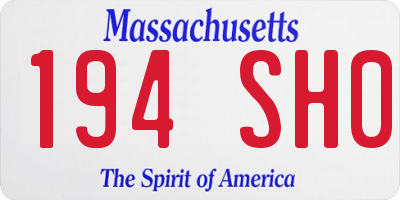 MA license plate 194SH0