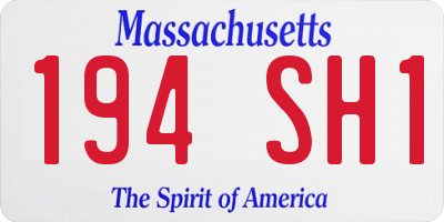 MA license plate 194SH1