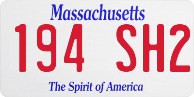 MA license plate 194SH2