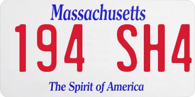 MA license plate 194SH4