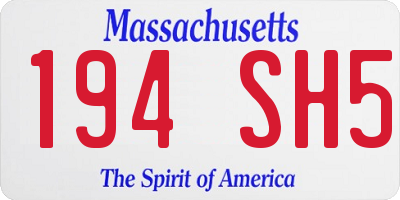 MA license plate 194SH5
