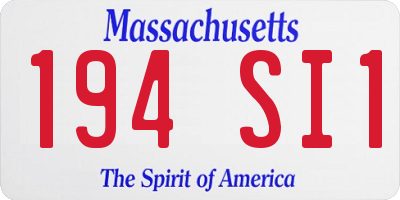 MA license plate 194SI1