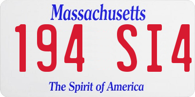 MA license plate 194SI4