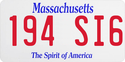 MA license plate 194SI6