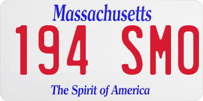 MA license plate 194SM0