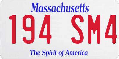 MA license plate 194SM4
