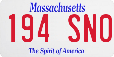 MA license plate 194SN0