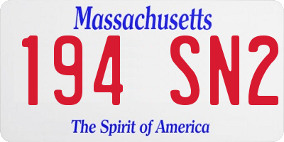 MA license plate 194SN2