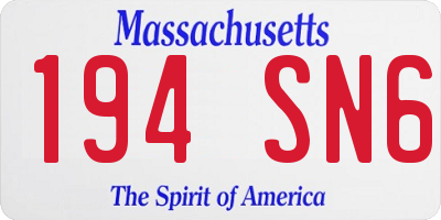 MA license plate 194SN6