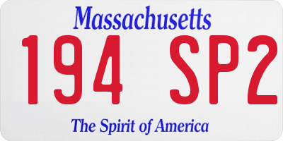 MA license plate 194SP2