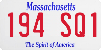 MA license plate 194SQ1