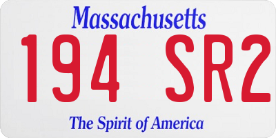 MA license plate 194SR2
