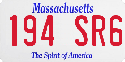 MA license plate 194SR6