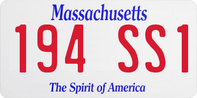 MA license plate 194SS1