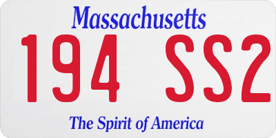 MA license plate 194SS2