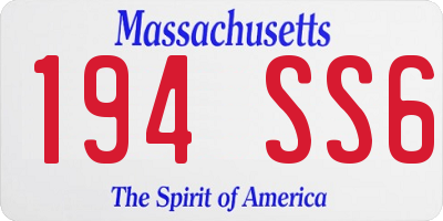 MA license plate 194SS6
