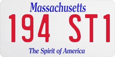 MA license plate 194ST1