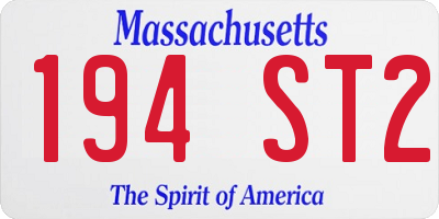 MA license plate 194ST2