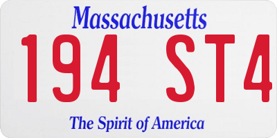 MA license plate 194ST4