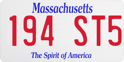 MA license plate 194ST5