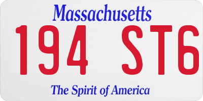 MA license plate 194ST6