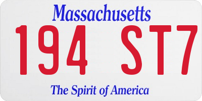 MA license plate 194ST7