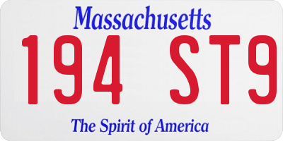 MA license plate 194ST9