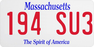 MA license plate 194SU3