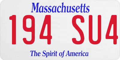 MA license plate 194SU4