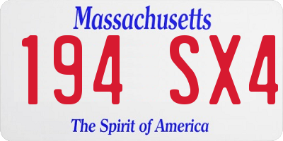 MA license plate 194SX4