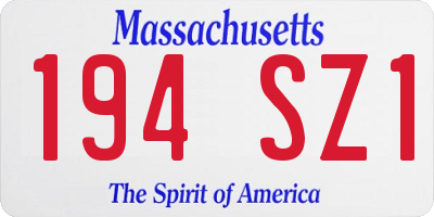 MA license plate 194SZ1