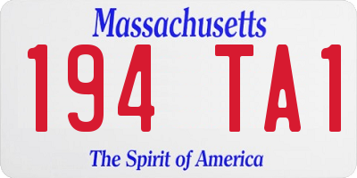 MA license plate 194TA1