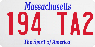 MA license plate 194TA2