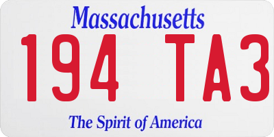 MA license plate 194TA3