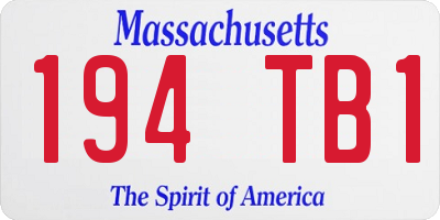 MA license plate 194TB1