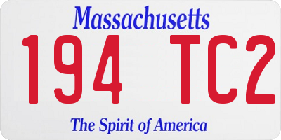 MA license plate 194TC2