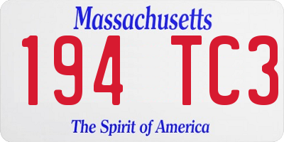 MA license plate 194TC3
