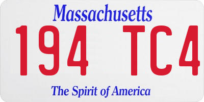 MA license plate 194TC4