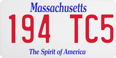 MA license plate 194TC5