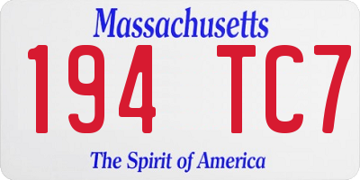 MA license plate 194TC7