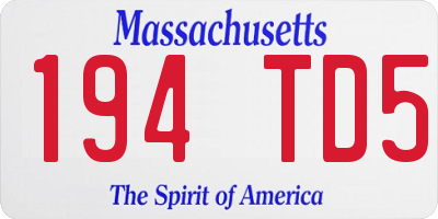 MA license plate 194TD5