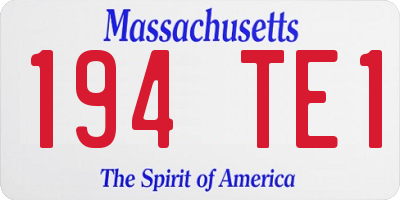 MA license plate 194TE1