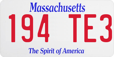 MA license plate 194TE3