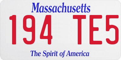 MA license plate 194TE5