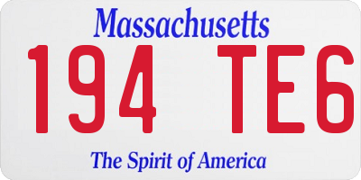 MA license plate 194TE6