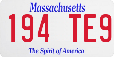 MA license plate 194TE9