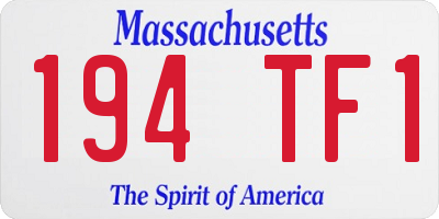 MA license plate 194TF1
