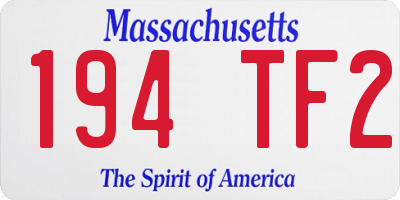 MA license plate 194TF2
