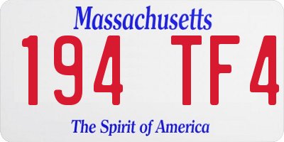 MA license plate 194TF4